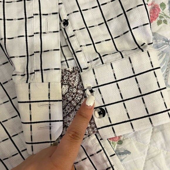 Robert Graham Full Chest Embroidery White Black Check Button Down size XXXL 3XL - Picture 11 of 12